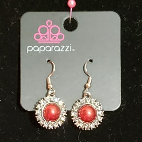 Paparazzi Earrings - Fashion Show Celebrity Red